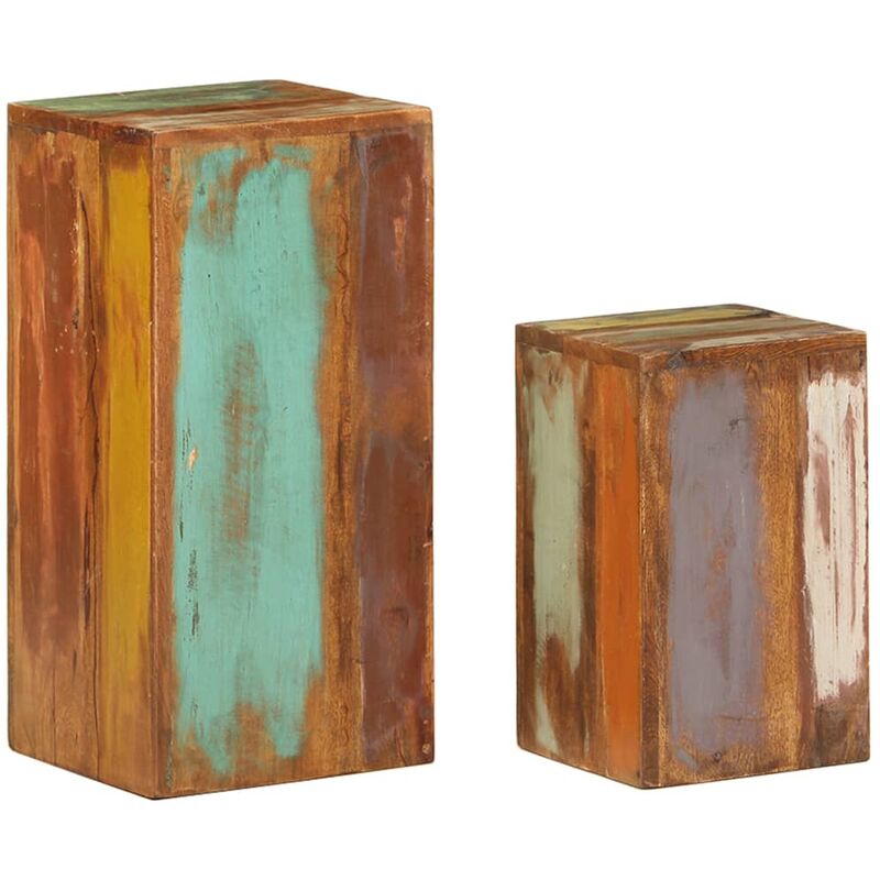 

Mesitas auxiliares 2 piezas madera maciza reciclada - Multicolor - Youthup