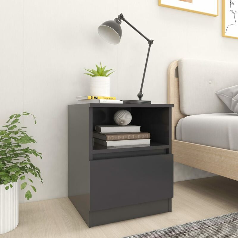 

Mesitas de noche 2 uds aglomerado gris 40x40x50 cm - Gris - Youthup