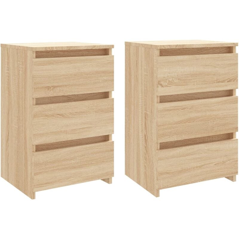 

YOUTHUP Mesitas de noche 2 uds aglomerado roble Sonoma 40x35x62,5 cm - Marrón
