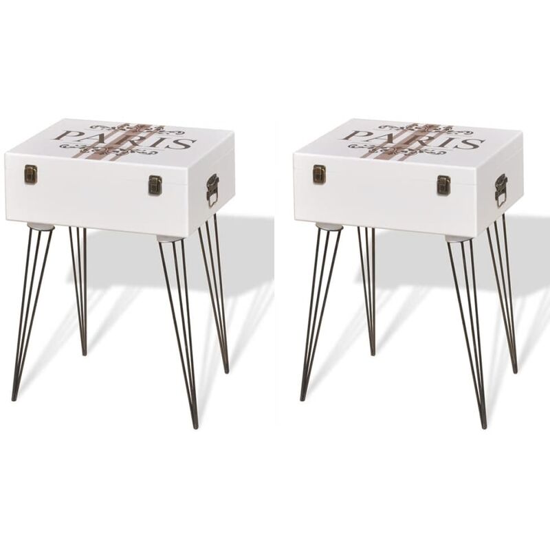 

Mesitas de noche 2 unidades 40x30x57 cm blanco - Blanco - Youthup