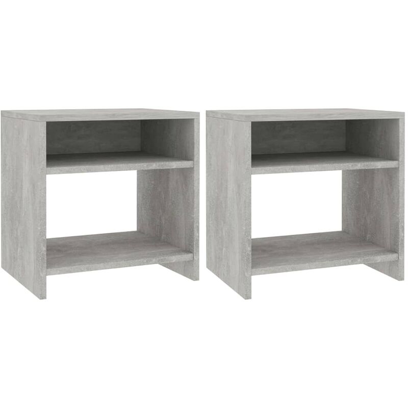 

YOUTHUP Mesitas noche 2 uds aglomerado color gris hormigón 40x30x40cm - Gris