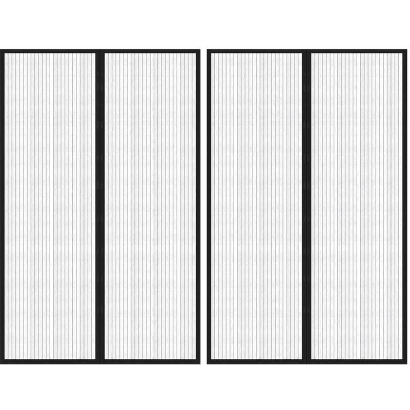 

YOUTHUP Mosquitera para puerta 2 uds bloque magnético negro 220x130 cm - Negro