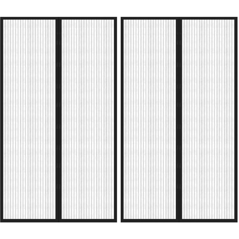 

Mosquitera para puerta 2 uds magnética negro 200x80 cm - Negro - Youthup