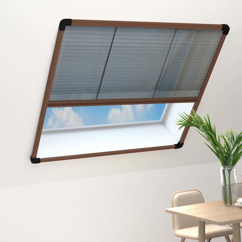 

YOUTHUP Mosquitera plisada para ventanas aluminio marrón 120x160cm - Marrón