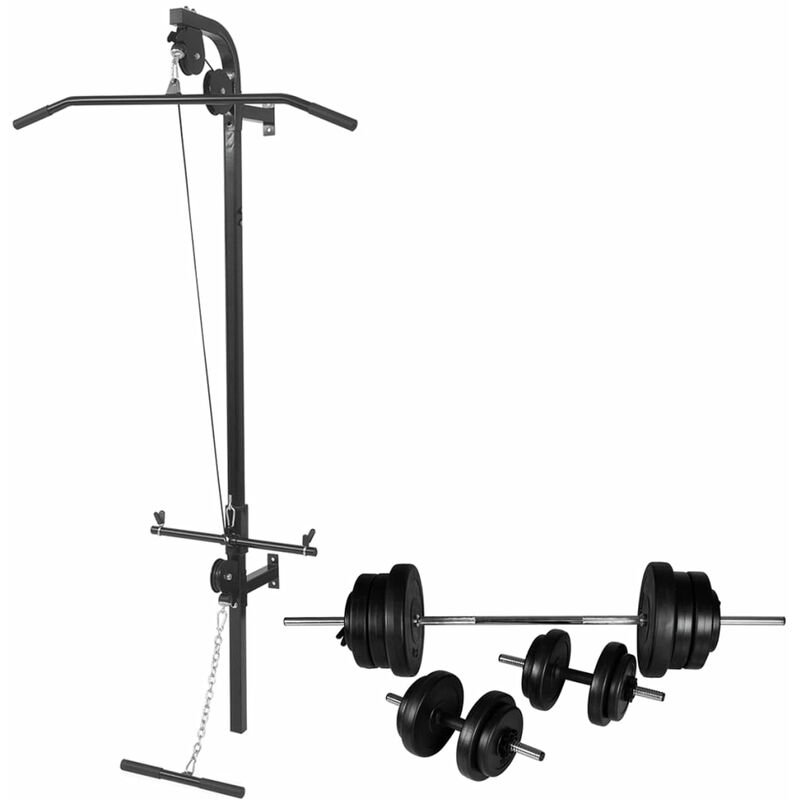 

Máquina de musculación de pared con pesas y mancuernas 60,5 kg - Negro - Youthup