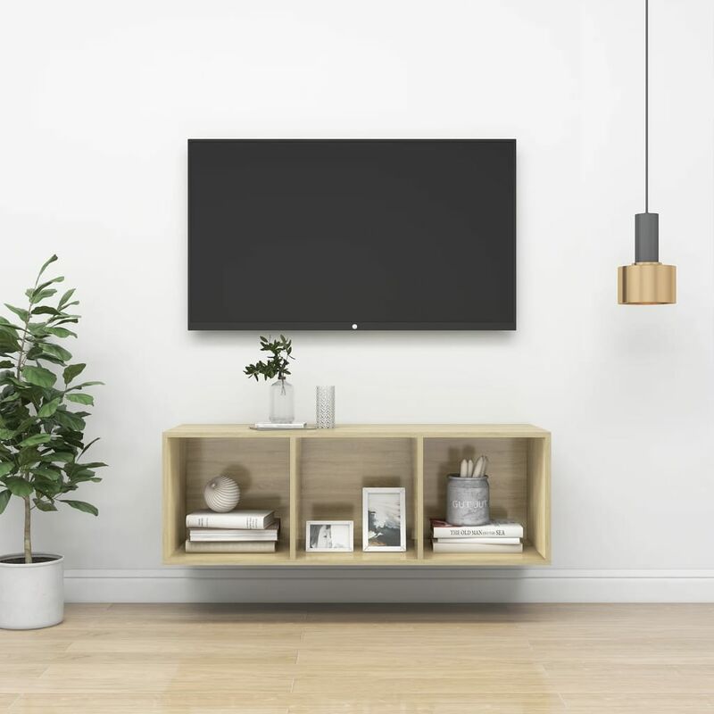 

Mueble de pared para TV aglomerado roble Sonoma 37x37x107 cm - Marrón - Youthup