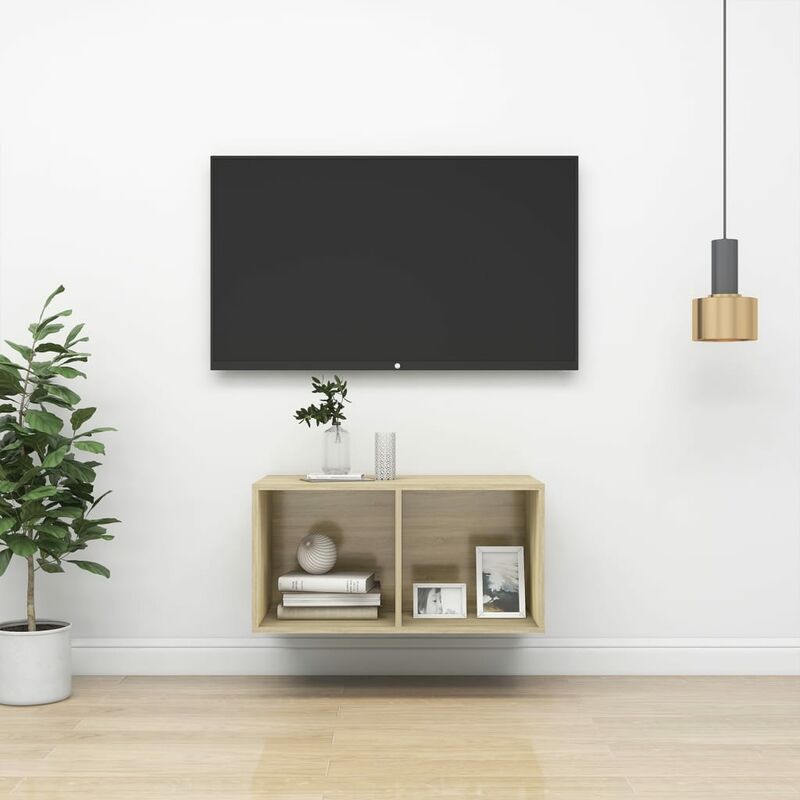

Mueble de pared para TV aglomerado roble Sonoma 37x37x72 cm - Marrón - Youthup
