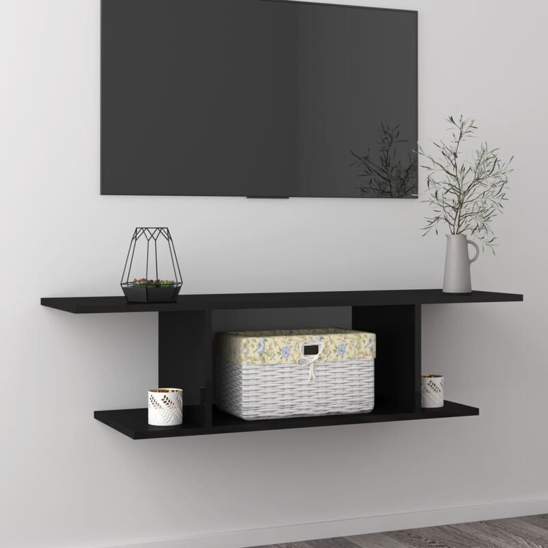 

Mueble de pared para TV negro brillante 103x30x26,5 cm - Negro - Youthup