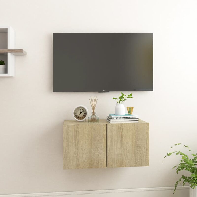 

Mueble de TV colgante color roble Sonoma 60x30x30 cm - Marrón - Youthup
