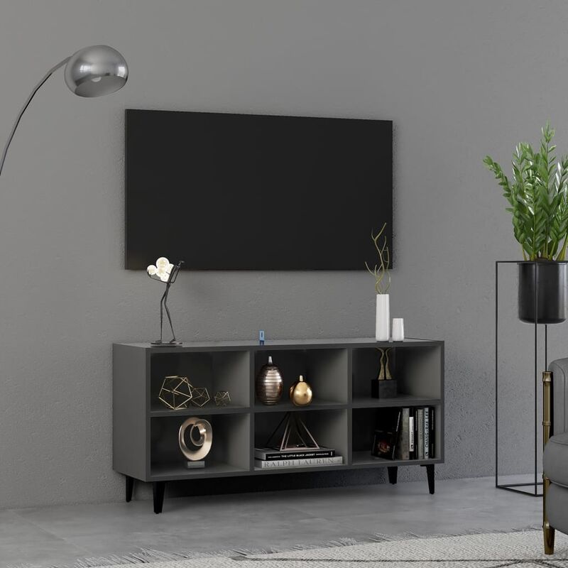 

Mueble de TV con patas de metal gris 103,5x30x50 cm - Gris - Youthup