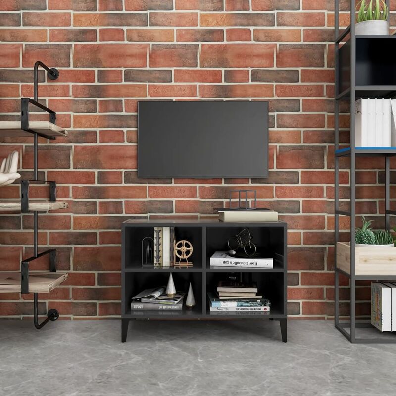 

Mueble de TV con patas de metal gris 69,5x30x50 cm - Gris - Youthup