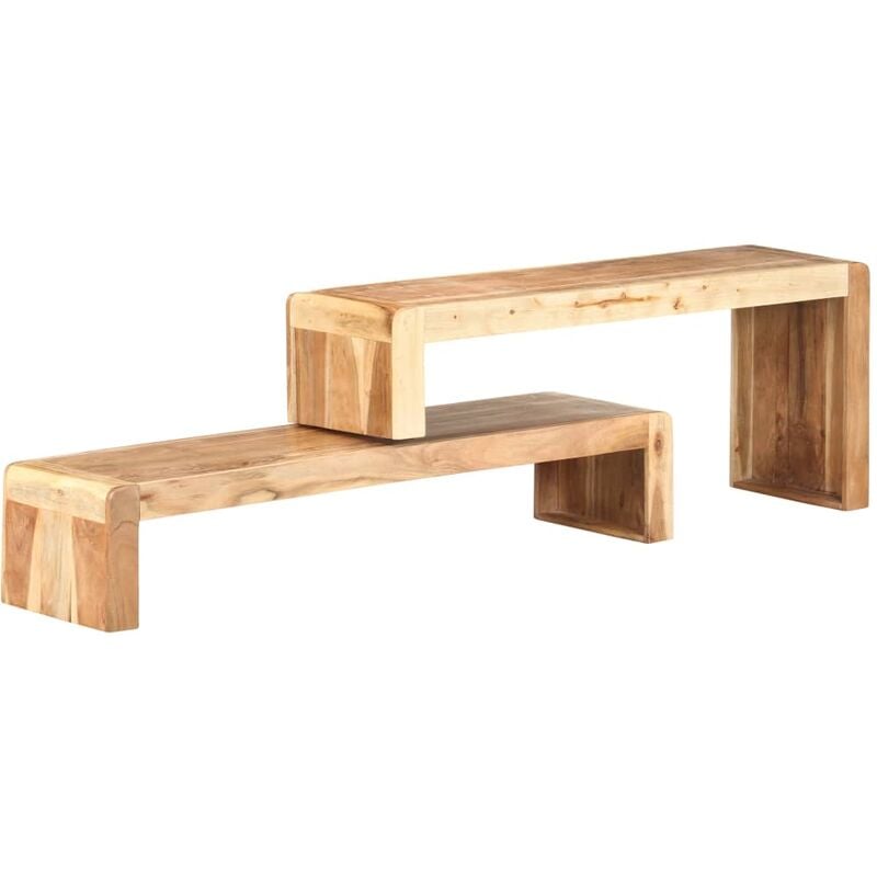 

Mueble de TV de 2 piezas de madera maciza de acacia - Marrón - Youthup