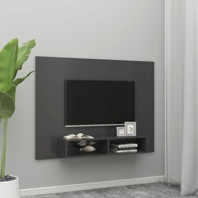 

Mueble de TV de pared aglomerado gris 135x23,5x90 cm - Gris - Youthup