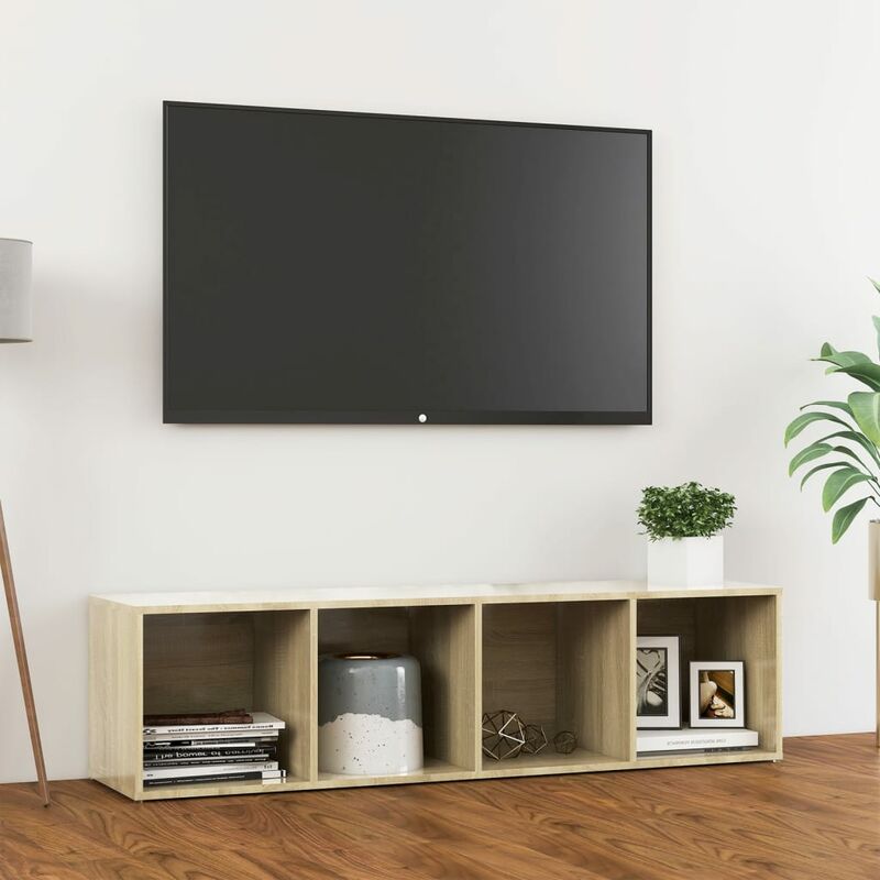 

Mueble para TV aglomerado color roble Sonoma 142,5x35x36,5 cm - Marrón - Youthup