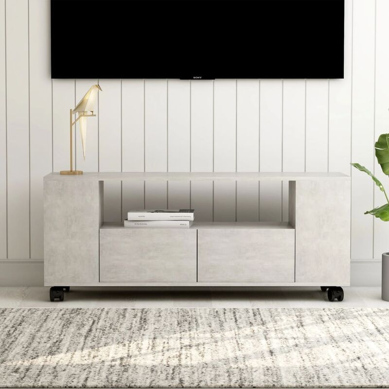 

Mueble para TV aglomerado gris hormigón 120x35x43cm - Gris - Youthup