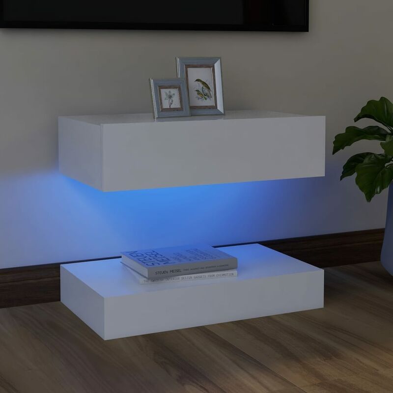 

YOUTHUP Mueble para TV con luces LED blanco 60x35 cm - Blanco