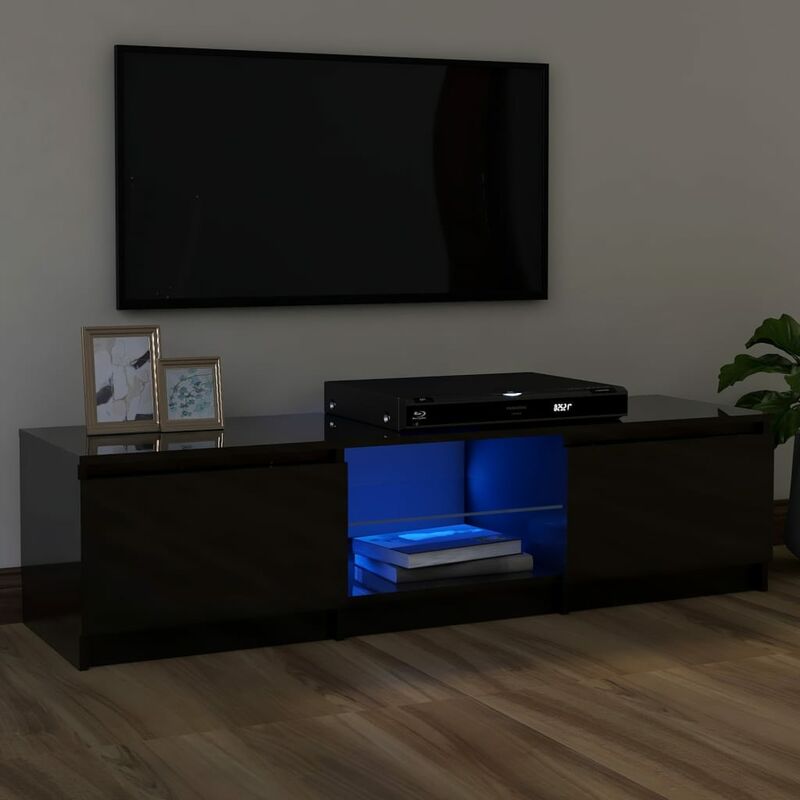 

Mueble para TV con luces LED negro brillante 120x30x35,5 cm - Negro - Youthup
