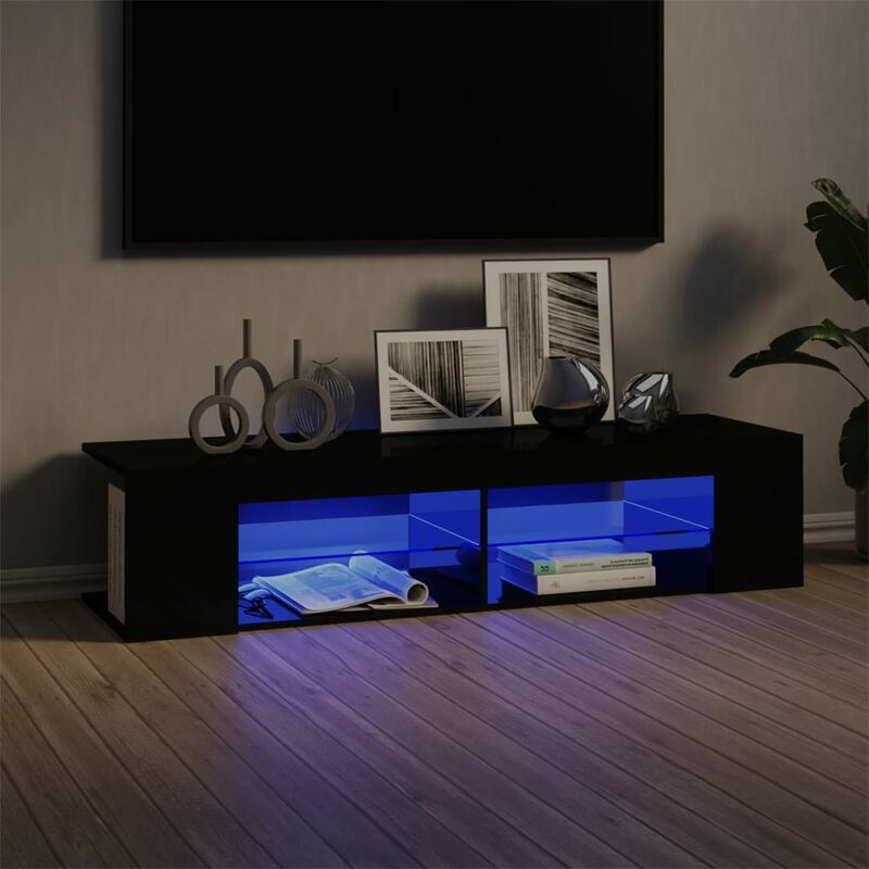 

Mueble para TV con luces LED negro brillante 135x39x30 cm - Negro - Youthup