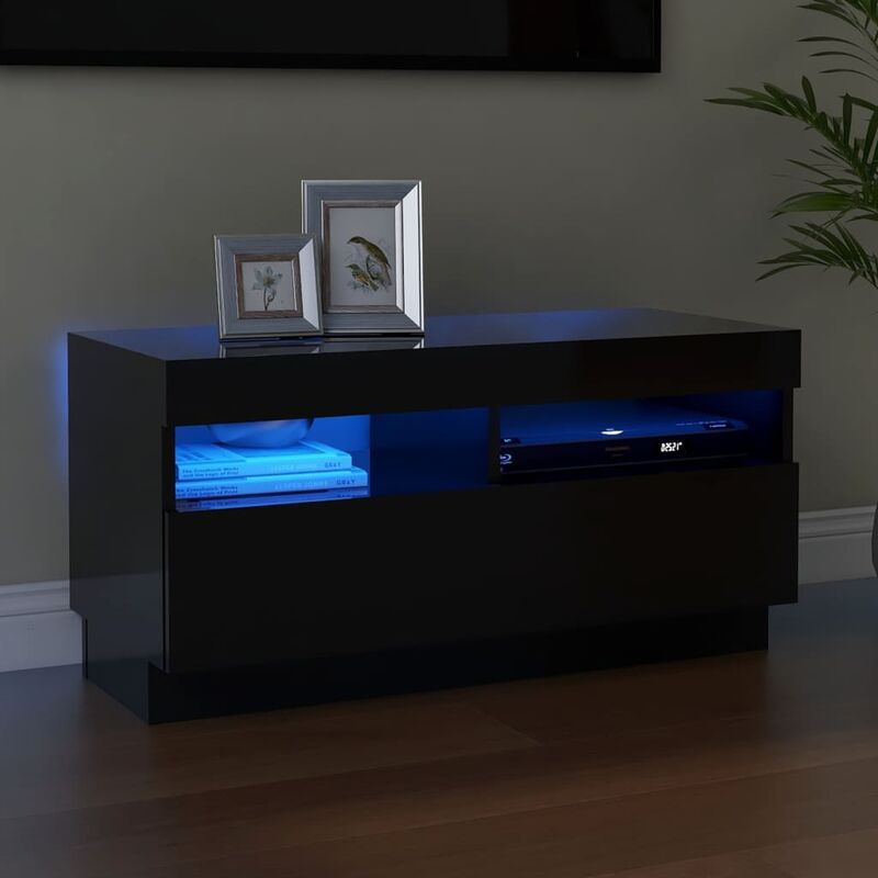 

Mueble para TV con luces LED negro brillante 80x35x40 cm - Negro - Youthup