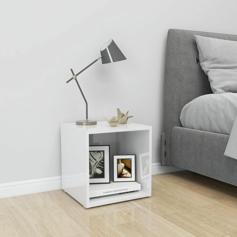 

Mueble para TV de aglomerado blanco brillante 37x35x37 cm - Blanco - Youthup