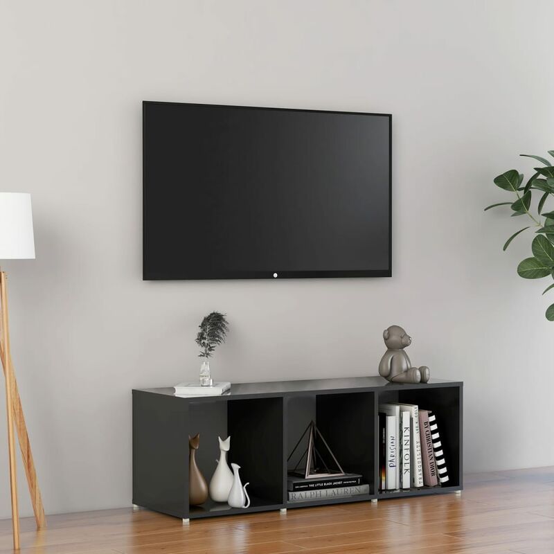 

Mueble para TV de aglomerado gris brillante 107x35x37 cm - Gris - Youthup