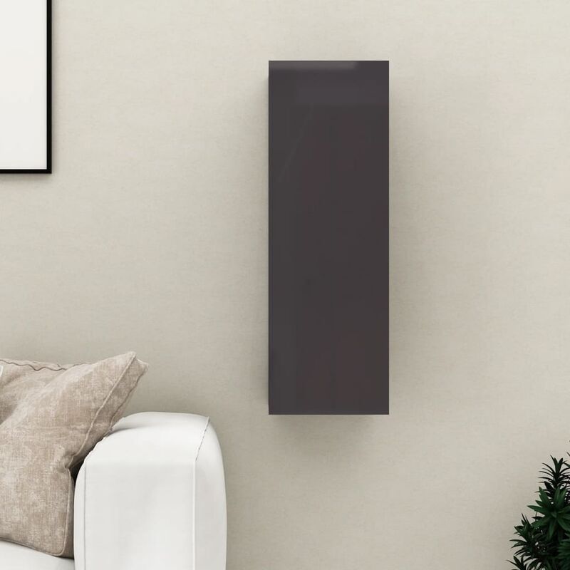 

Mueble para TV de aglomerado gris brillante 30,5x30x90 cm - Gris - Youthup