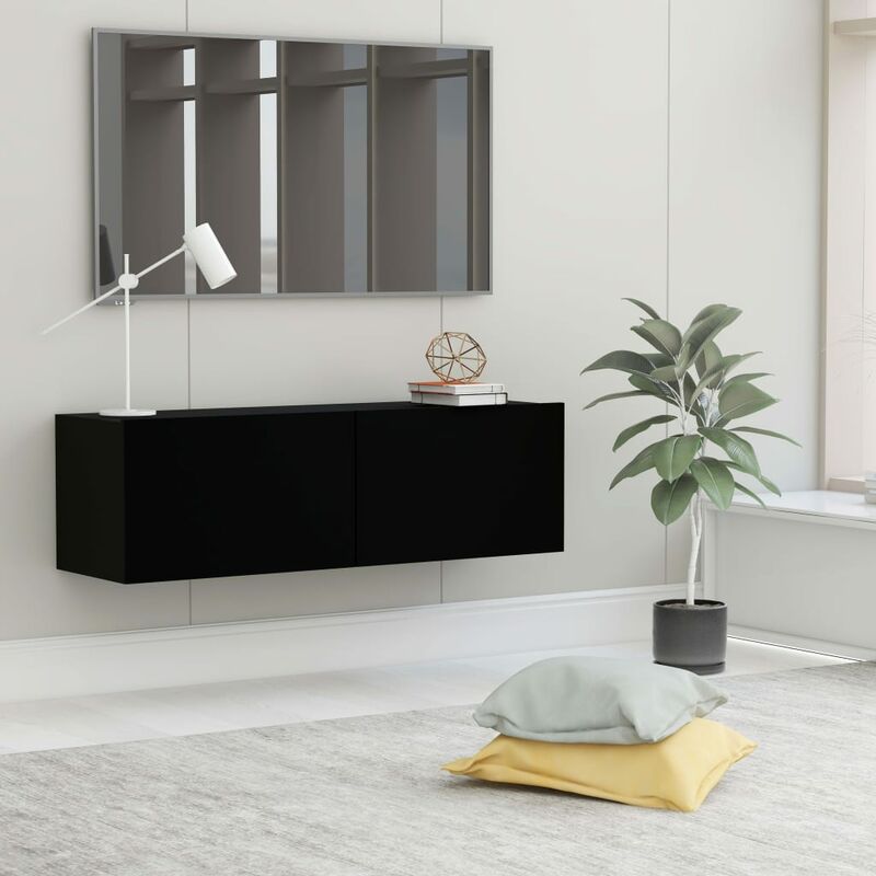 

Mueble para TV de aglomerado negro 100x30x30 cm - Negro - Youthup