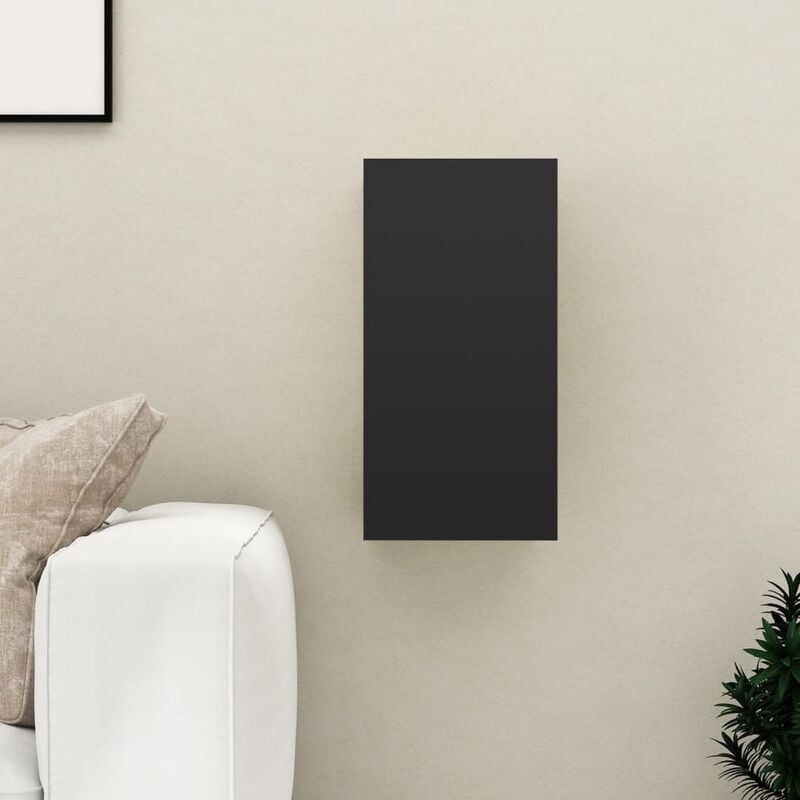 

Mueble para TV de aglomerado negro 30,5x30x60 cm - Negro - Youthup