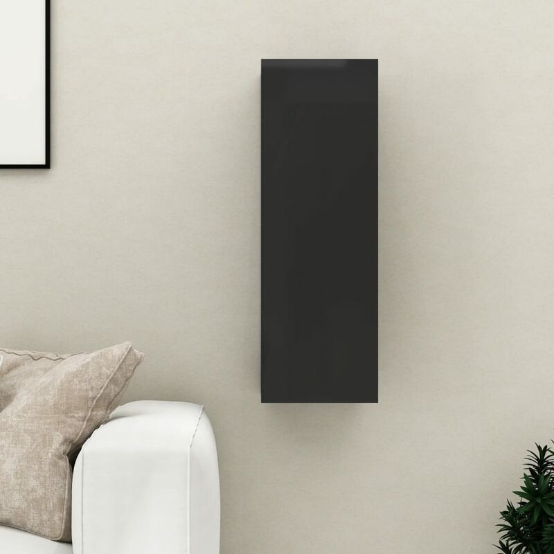 

Mueble para TV de aglomerado negro brillante 30,5x30x90 cm - Negro - Youthup