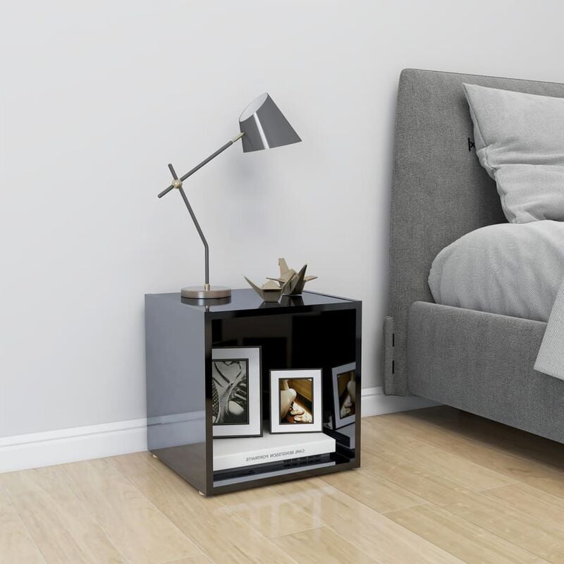

Mueble para TV de aglomerado negro brillante 37x35x37 cm - Negro - Youthup