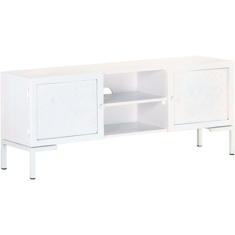 

Mueble para TV de madera maciza de mango blanco 115x30x46 cm - Blanco - Youthup