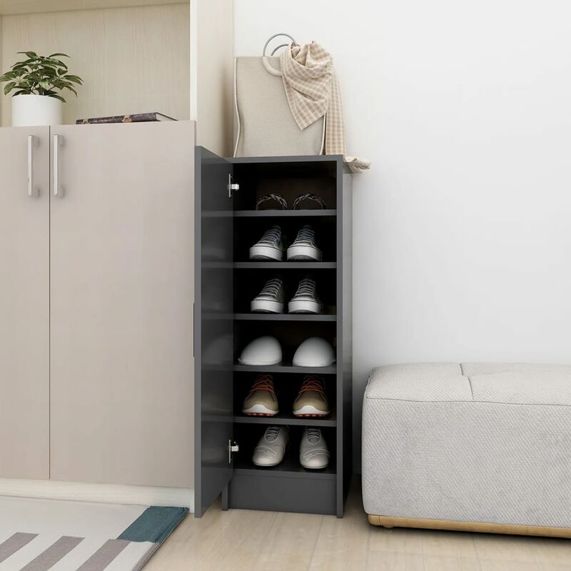 

Mueble zapatero de aglomerado gris 32x35x92 cm - Gris - Youthup