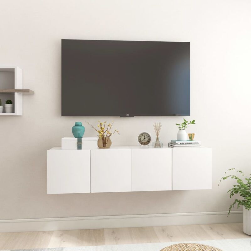 

Muebles colgantes de TV 2 unidades blanco 60x30x30 cm - Blanco - Youthup