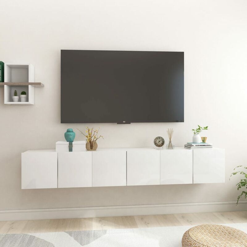 

Muebles colgantes de TV 3 unidades blanco 60x30x30 cm - Blanco - Youthup