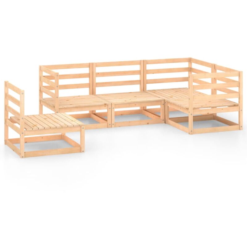 

Muebles de jardín 5 piezas madera maciza de pino - Marrón - Youthup