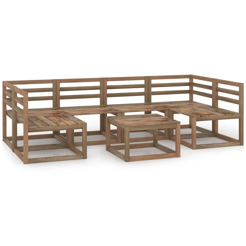 

Muebles de palets jardín 7 pzas madera pino impregnada marrón - Marrón - Youthup