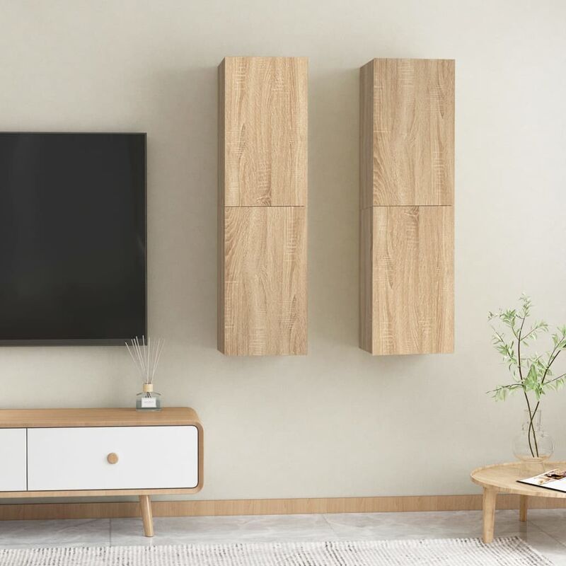 

Muebles para TV aglomerado 2 uds roble Sonoma 30,5x30x110 cm - Marrón - Youthup