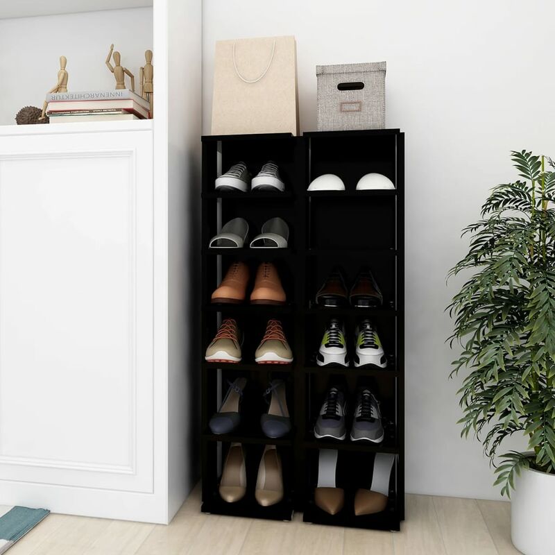 

Muebles zapateros 2 uds negro 25x27x102 cm - Negro - Youthup
