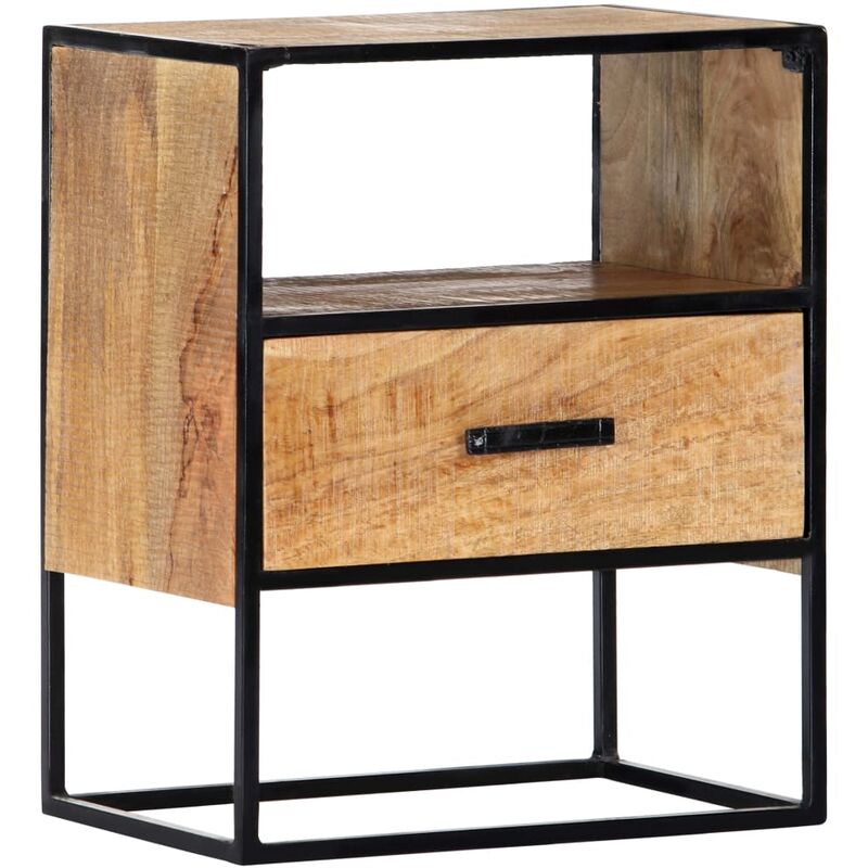 Nachttisch 40 x 30 x 50 cm Massivholz Mango - Braun - Youthup