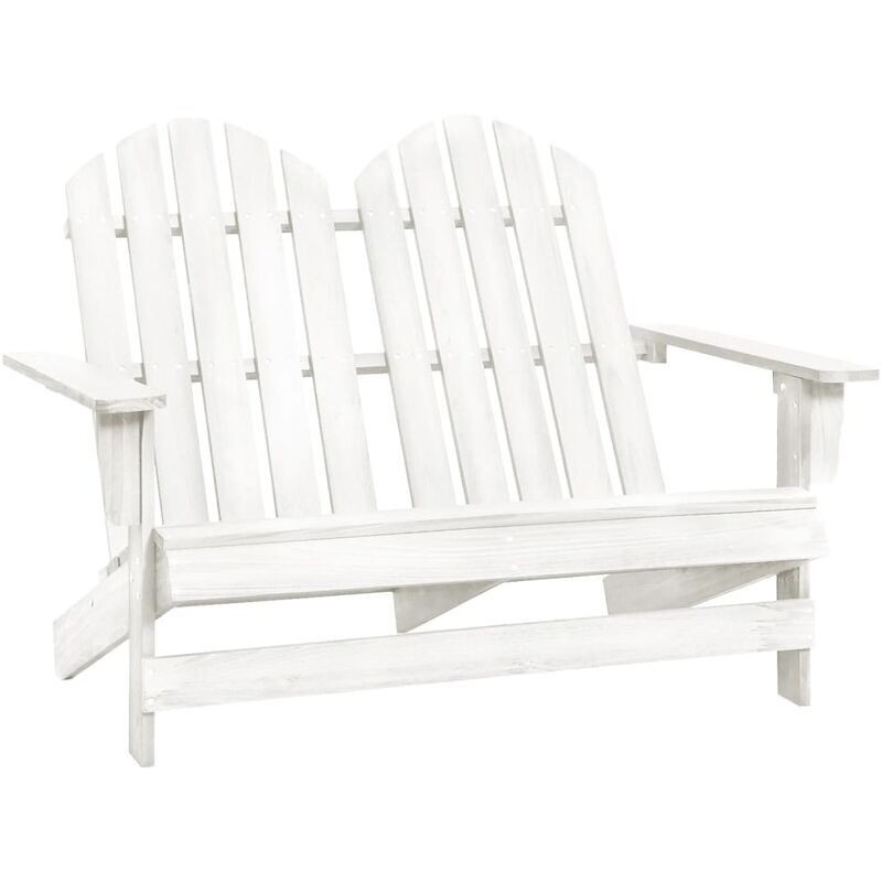 

Otomana Adirondack de jardín 2 plazas madera de abeto blanco - Blanco - Youthup