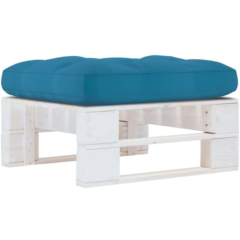 

YOUTHUP Otomana de palets de jardín blanco madera de pino impregnada - Blanco