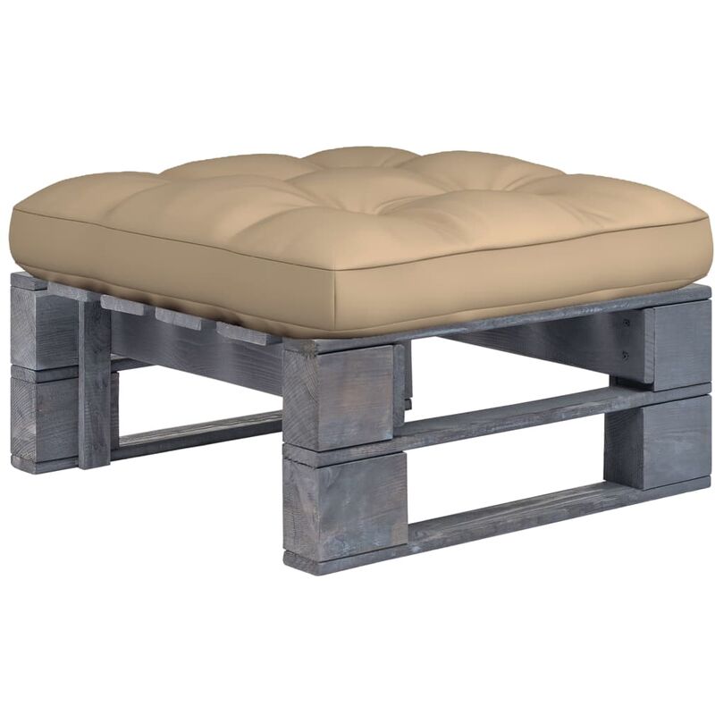 

YOUTHUP Otomana de palets de jardín gris madera de pino impregnada - Gris