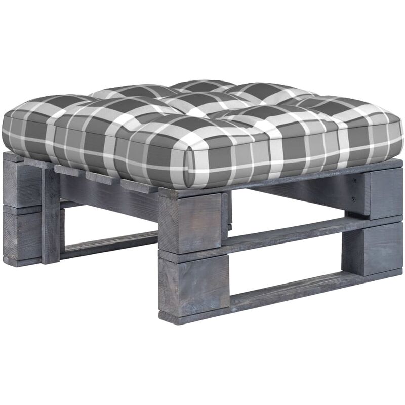 

YOUTHUP Otomana de palets de jardín gris madera de pino impregnada - Gris