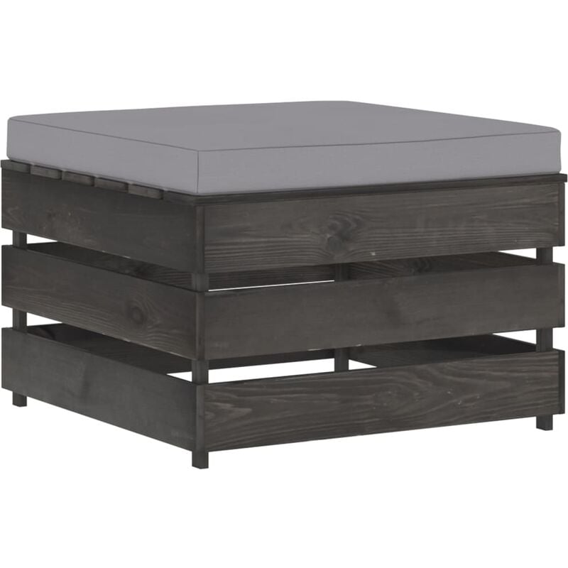 

Otomana seccional con cojín madera impregnada gris - Youthup