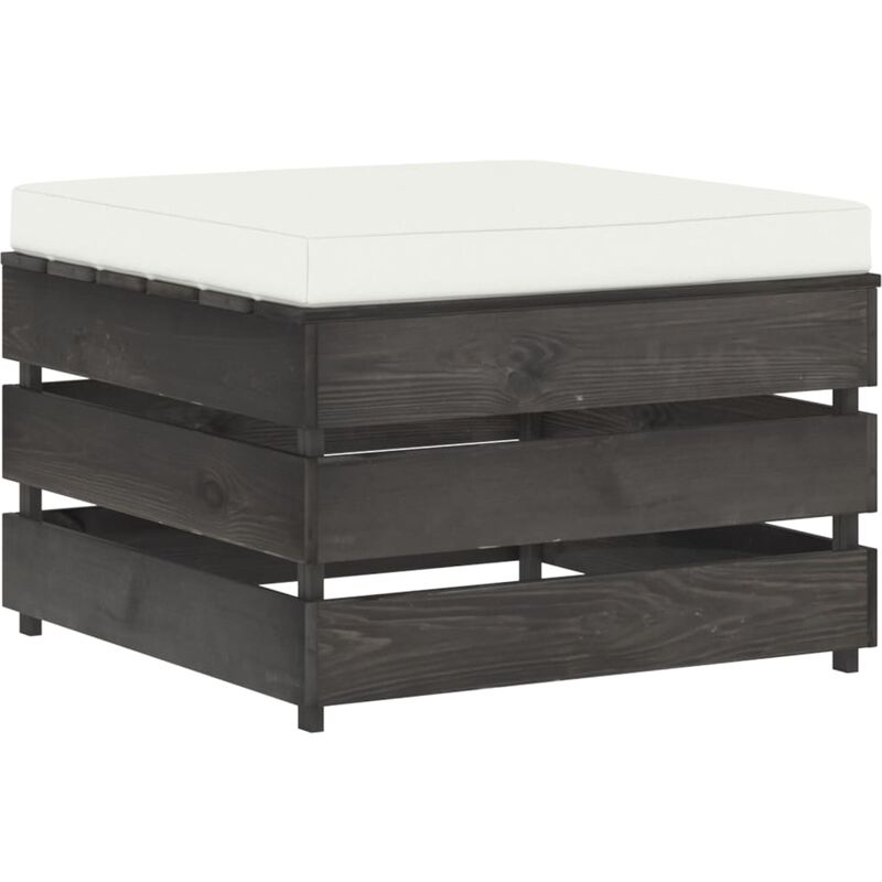 

Otomana seccional con cojín madera impregnada gris - Youthup