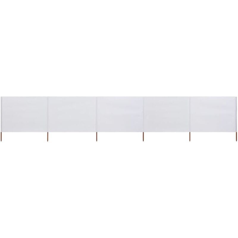 

Paravientos de 5 paneles tela blanco arena 600x120 cm - Blanco - Youthup