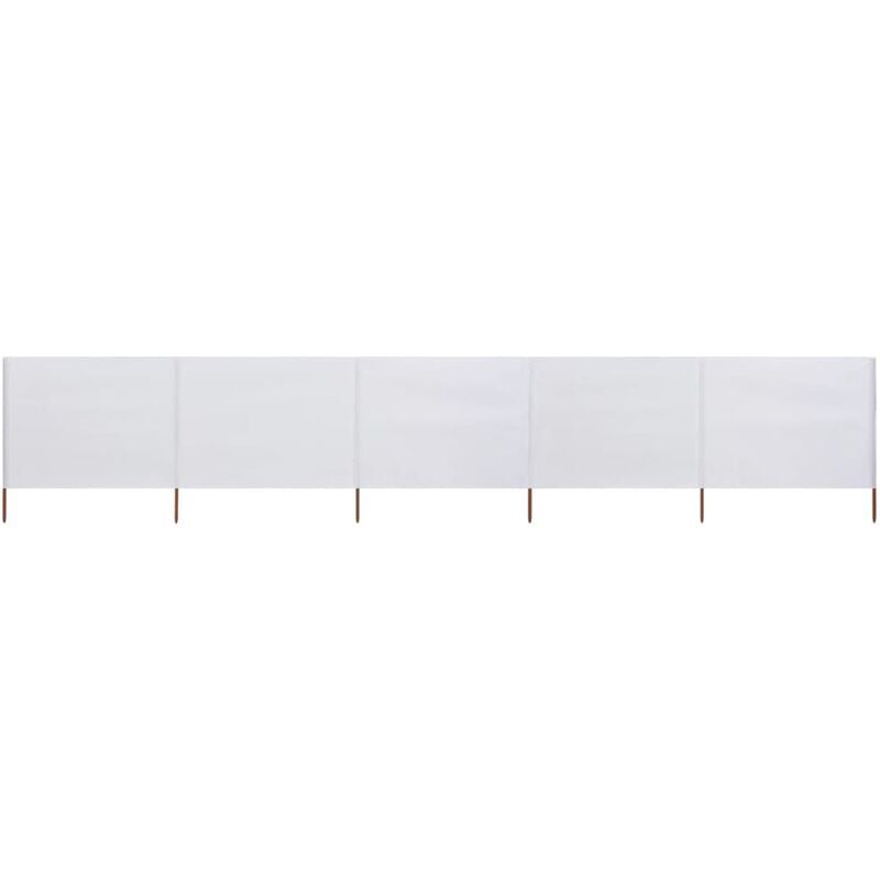 

Paravientos de playa de 5 paneles tela blanco arena 600x160cm - Blanco - Youthup