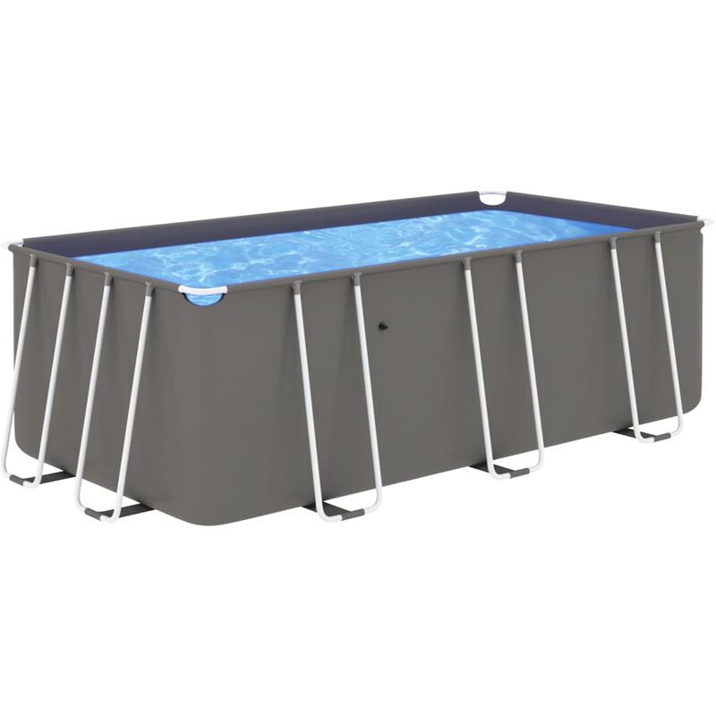 

Piscina con estructura de acero antracita 400x207x122 cm - Youthup