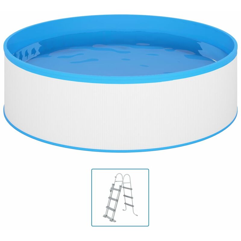 

Piscina de chapoteo con escalera de 4 peldaños 350x90 cm blanco - Youthup