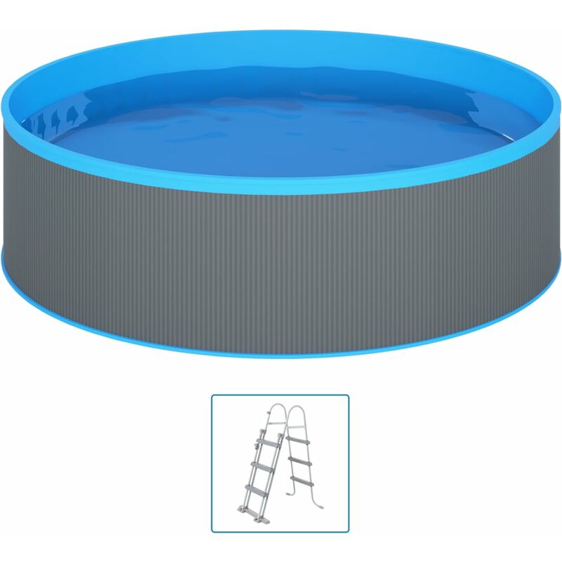 

Piscina de chapoteo con escalera de 4 peldaños 350x90 cm gris - Youthup